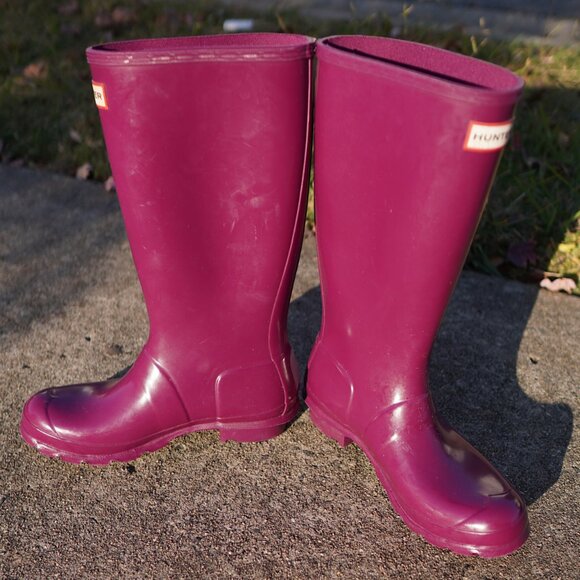 Hunter Purple Violet Original Gloss Round Toe Rain Boots Size 5 M - Picture 9 of 11